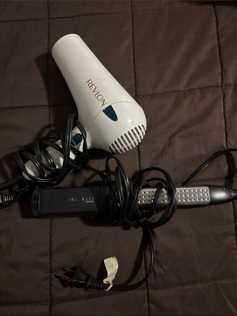 Revlon White Hair Dryer + Conair Infiniti Hair Straightener